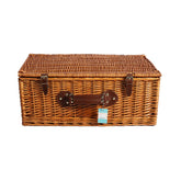 Hectarul - Cos de picnic pentru 4 persoane din rachita naturala maro deschis cu vesela, tacamuri , patura , geanta frigorifca si suport pahare  ZQ23-1216